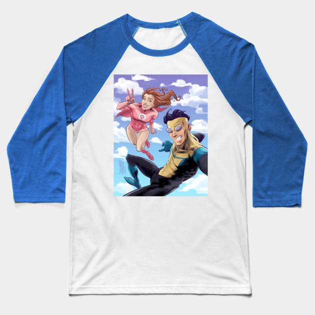 Atom Eve and Invincible Baseball T-Shirt by markodjeska